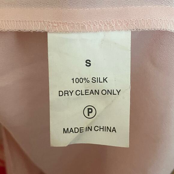 MARIE OLIVER Silk Kimono Mini Dress Small Blush Pink Orange Fuchsia Billowy READ - Picture 5 of 11